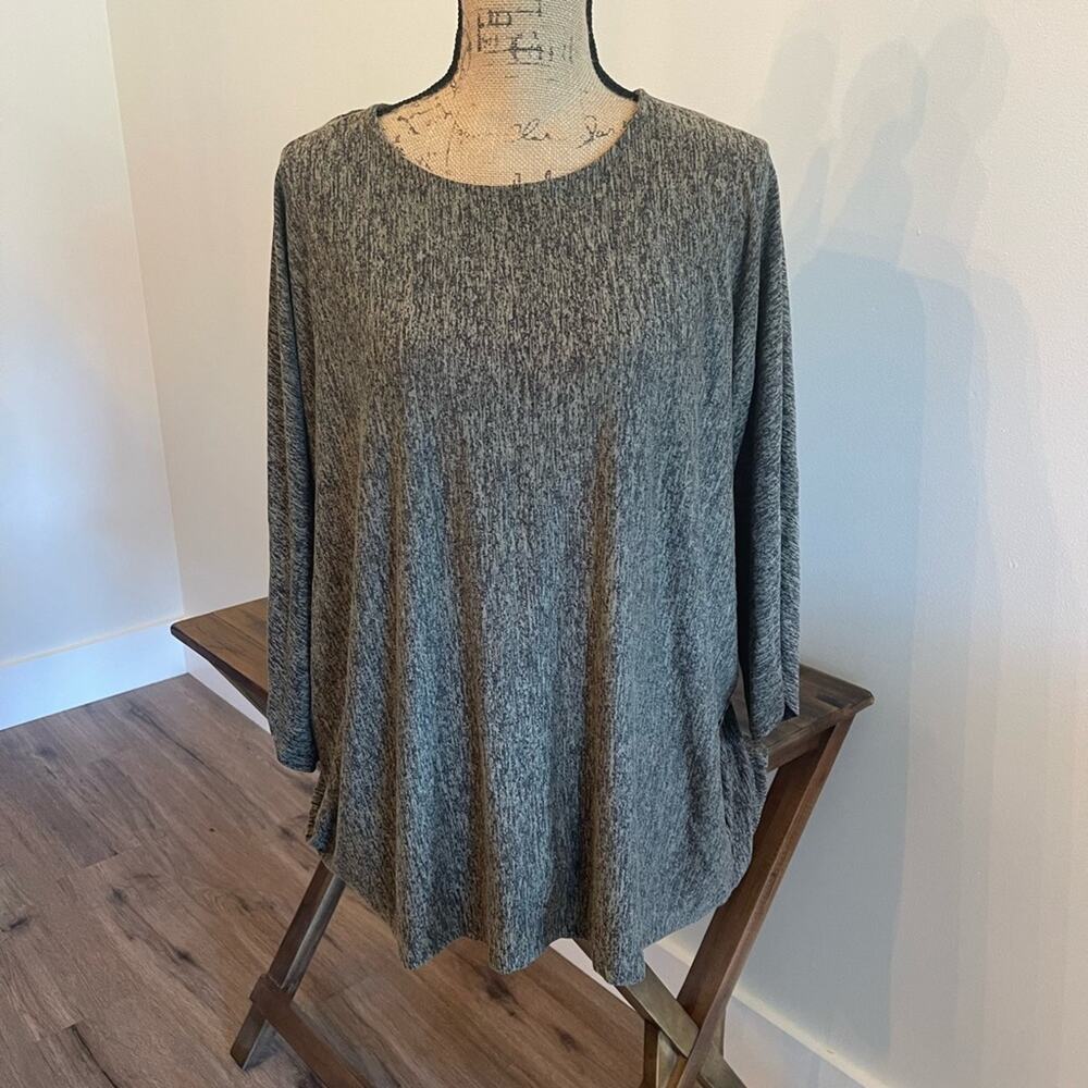 Workshop Republic Green and Black 3/4 Sleeve Shirt Size 3X